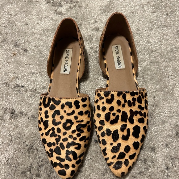 Steve Madden Leopard Calf Hair Loafers - Picture 3 of 4